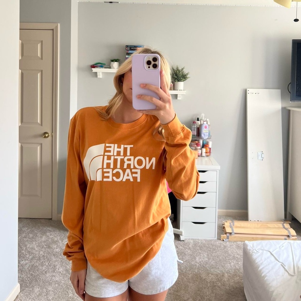 The North Face Women's Vibrant Orange Long Sleeve Tee